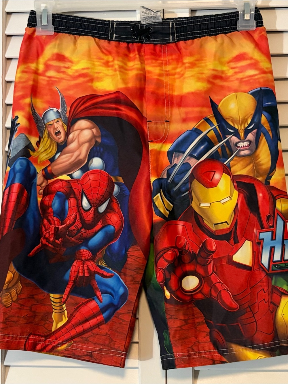 Marvel Kids' Red Orange Superhero Swim Shorts - Marvel 10-12